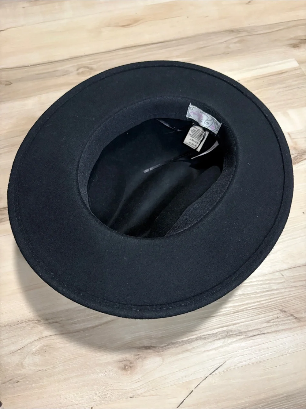 Free People Black Wool Wide Brim Fedora Rancher Hat one size winter fall boho
